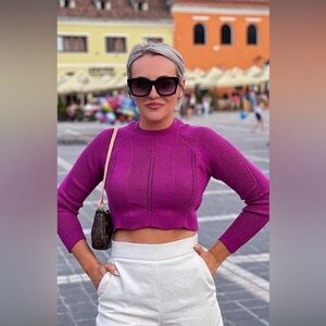 Superdown Fuchsia Knit Sweater